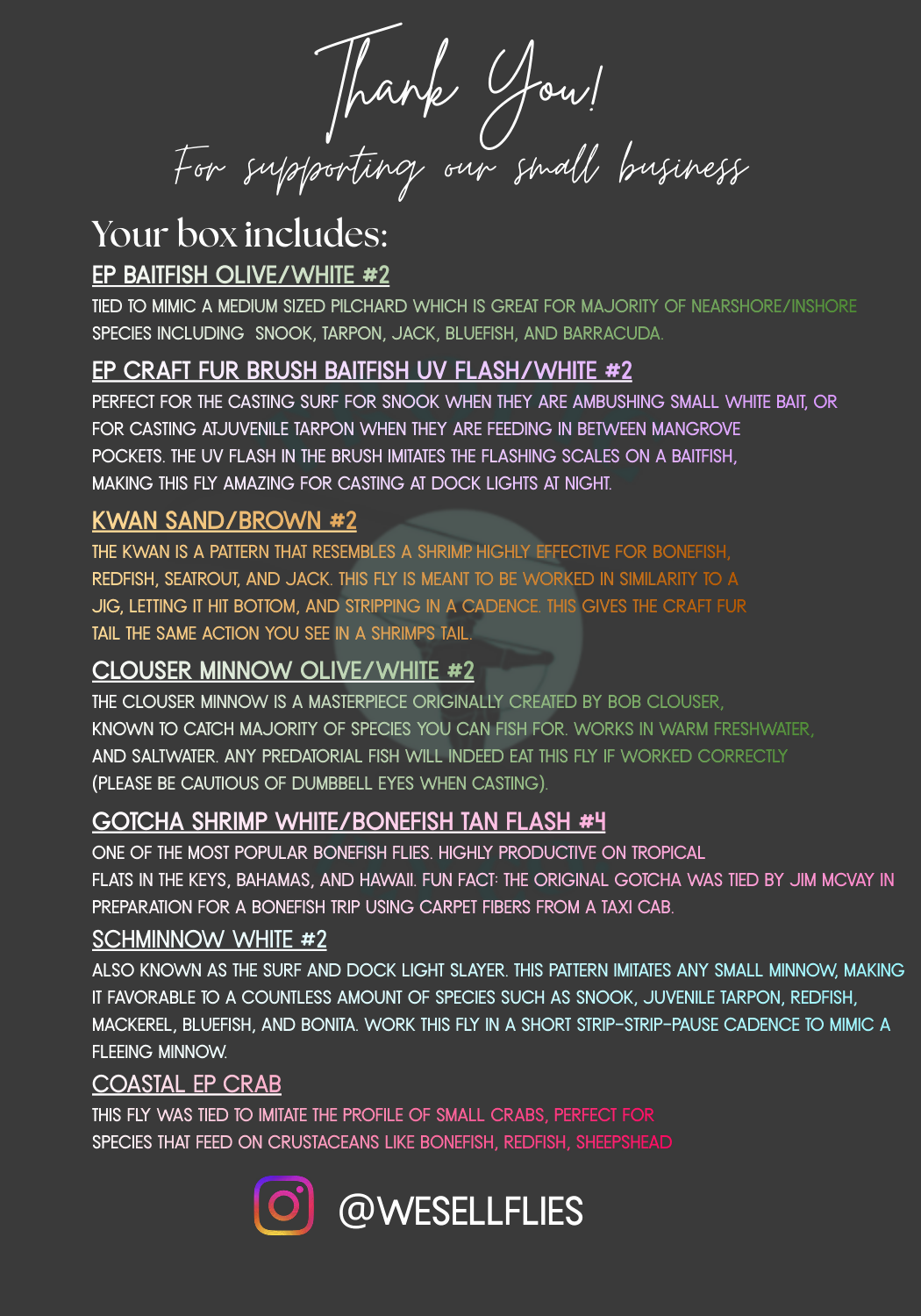 Tropic Fly Co Florida Sample Pack (7 Flies)