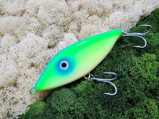Aqua Lime Glide Bait 4.5"