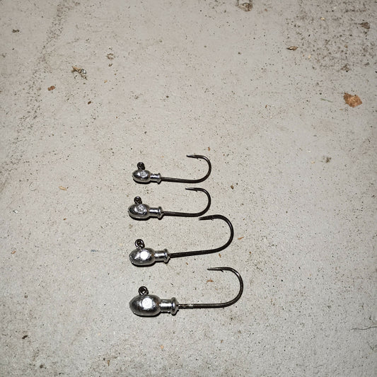 Bullet Bucktail Jig Head - Black Nickel Hook