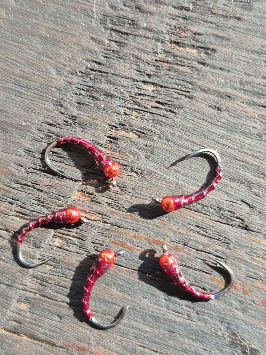 Red Zebra Midge - 6 Pack