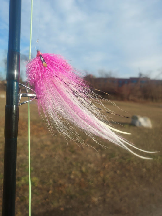 5/0 Pink/White Bulkhead Hollow Fly