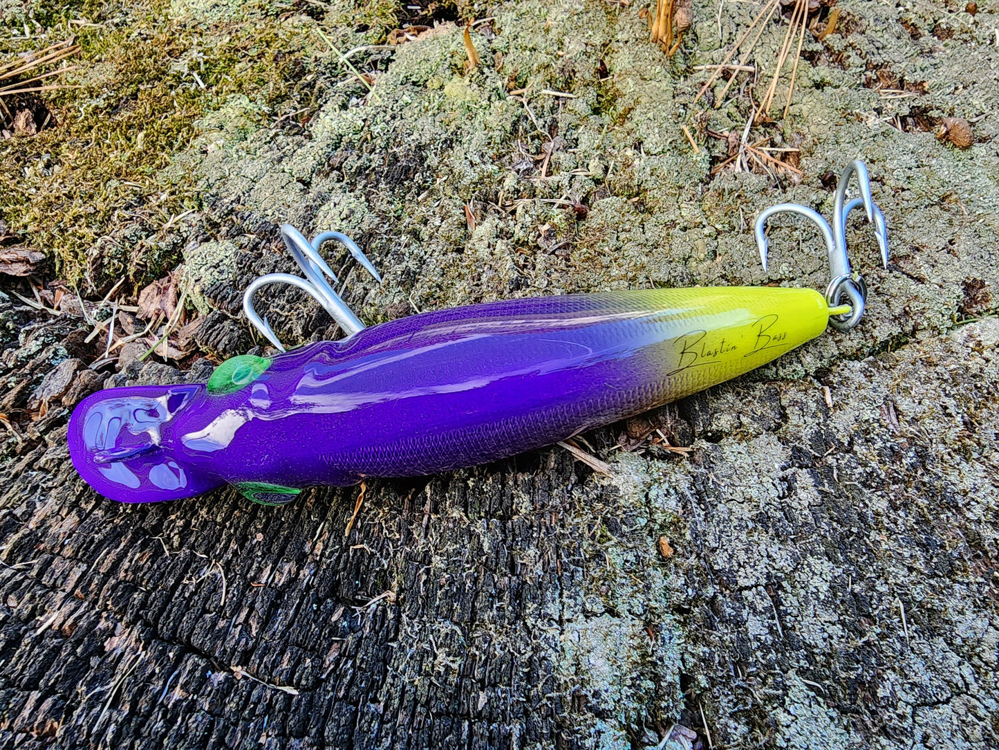 5.8" Purple/flo chartreuse Melee Minnow