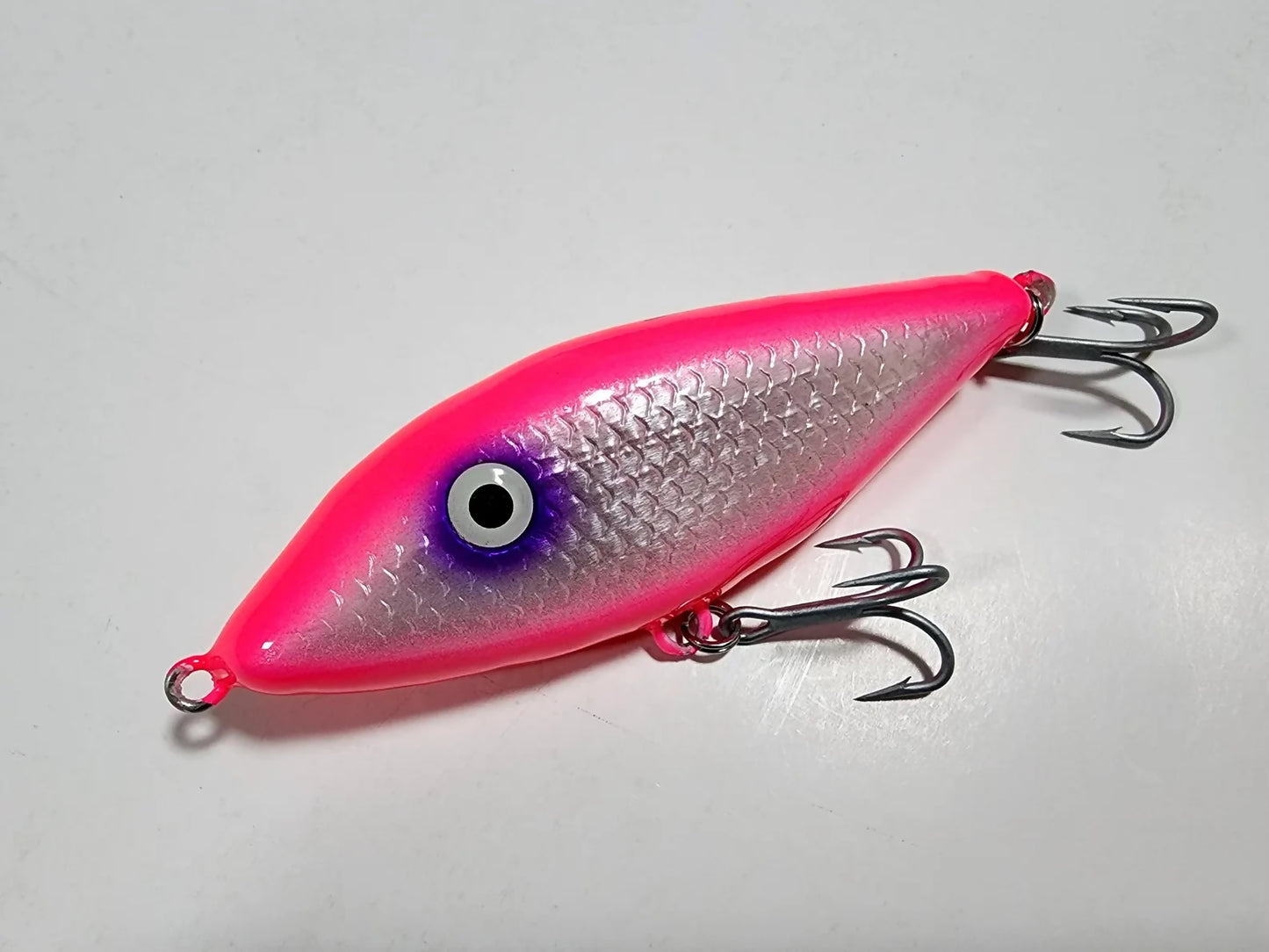 Pink Foil Glide Bait 4.5"