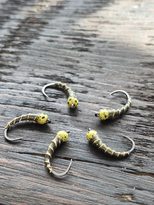 Olive Zebra Midge - 6 Pack
